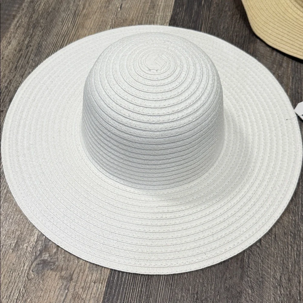 3 Stylish Wide Brim Hats in Black, White, and Tan